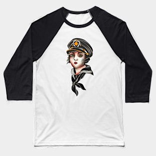 Marine Girl Tattoo Design Baseball T-Shirt